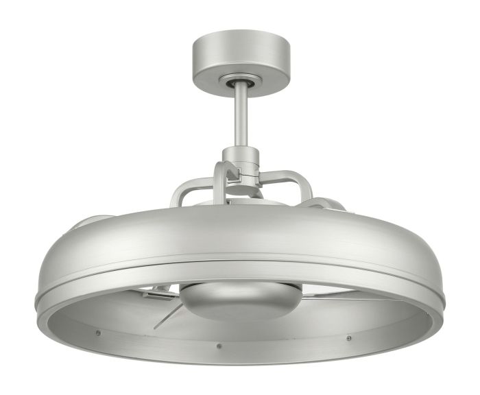 ##Antique Hardware## 20" Taylor Indoor/Outdoor (Damp) in Painted Nickel w/ Clear Acrylic Blades