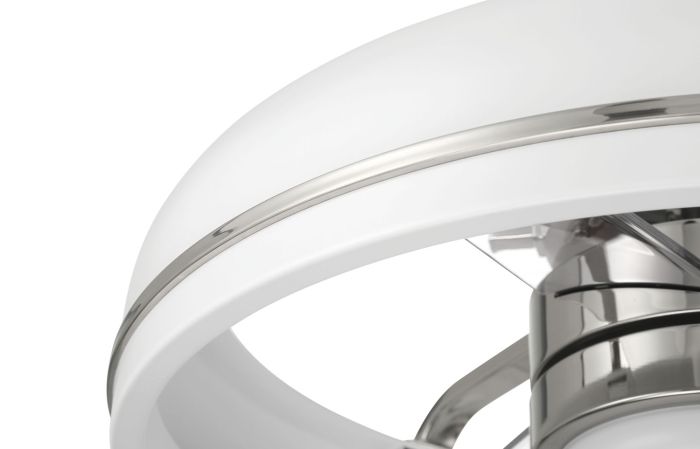 ##Antique Hardware## 20" Taylor in White/Polished Nickel w/ Clear Acrylic Blades