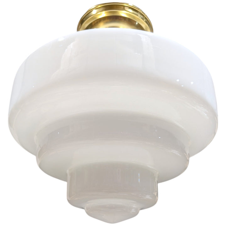 ##Antique Hardware## Tiered Schoolhouse Glass Semi-Flush Standard Light (Several Finishes Available)