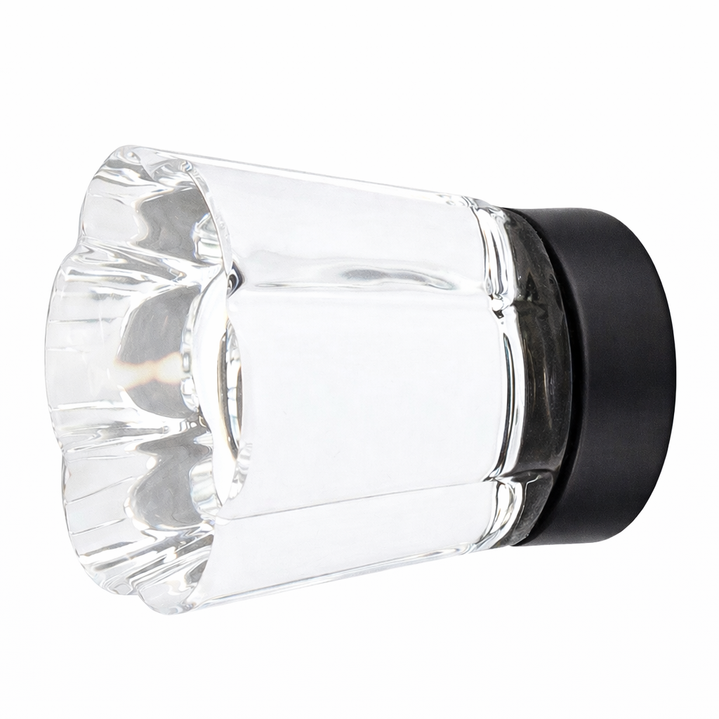 1 1/4 Inch Clear Crystal Glass Forza Cabinet & Furniture Knob