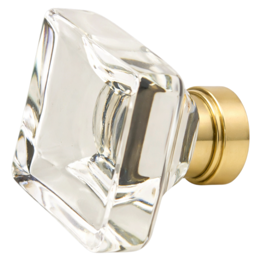 1 5/8 Inch Clear Crystal Glass Lido Cabinet & Furniture Knob