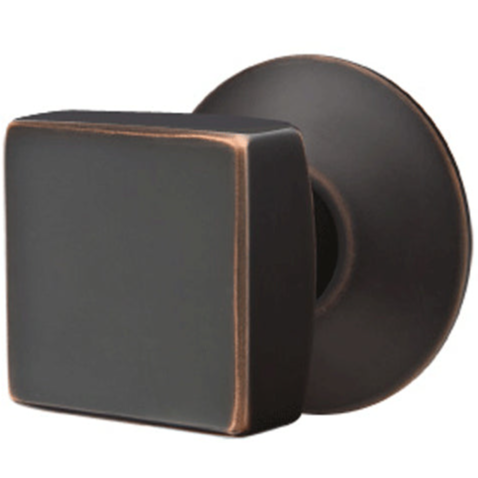 ##Antique Hardware## Solid Brass Square Knob With Modern Rosette (Several Finish Options)