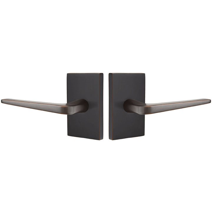 ##Antique Hardware## Emtek Solid Brass Athena Lever With Modern Rectangular Rosette (Several Finish Options)