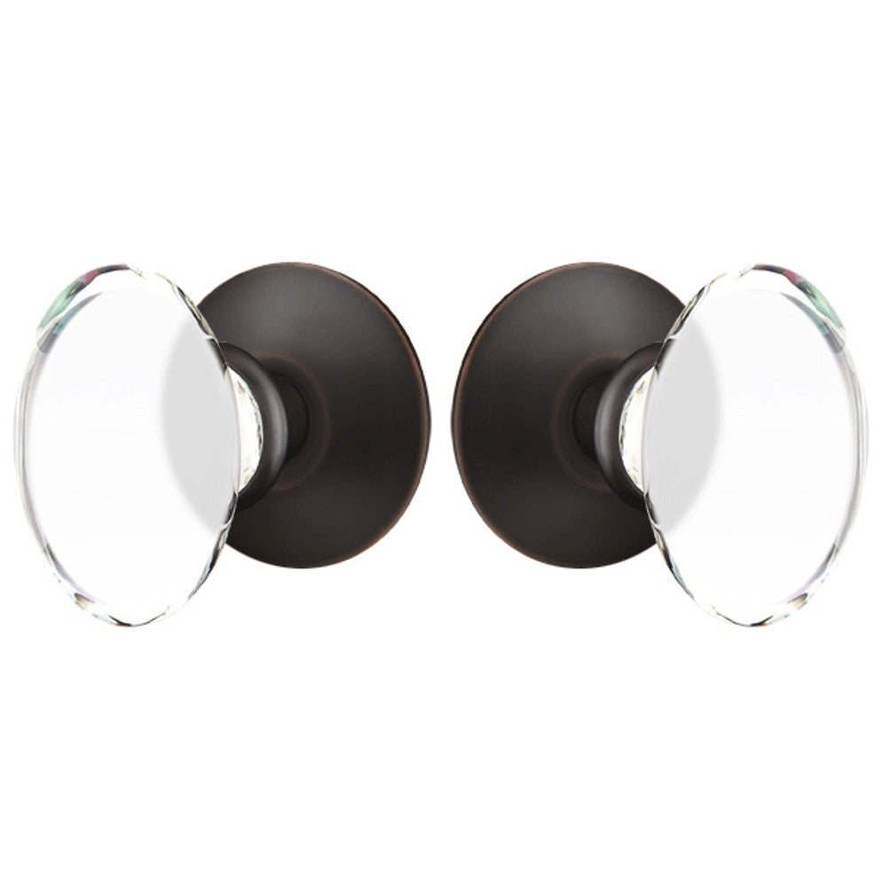 Antique Hardware Crystal Hampton Door Knob Set With Modern Rosette (Several Finish Options) EMTEK GLASS CRYSTAL HAMPTON DOOR KNOB