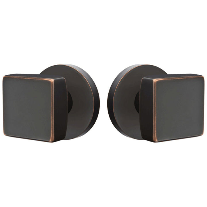 ##Antique Hardware## Solid Brass Square Knob With Disk Rosette (Several Finish Options)
