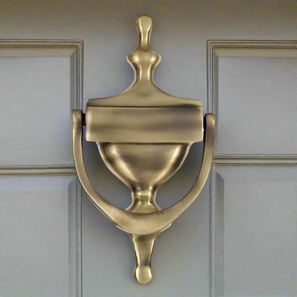 ##Antique Hardware## 7 Inch (6 1/4 Inch c-c) Heritage Style Door Knocker (Antique Brass Finish)