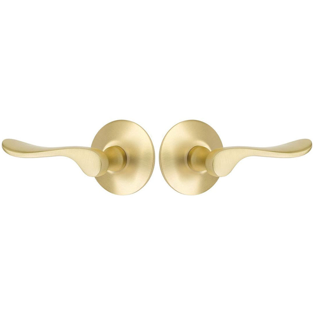 Antique Hardware Emtek Solid Brass Luzern Lever With Modern Rosette (Several Finish Options) EMTEK LEVER DOOR KNOB
