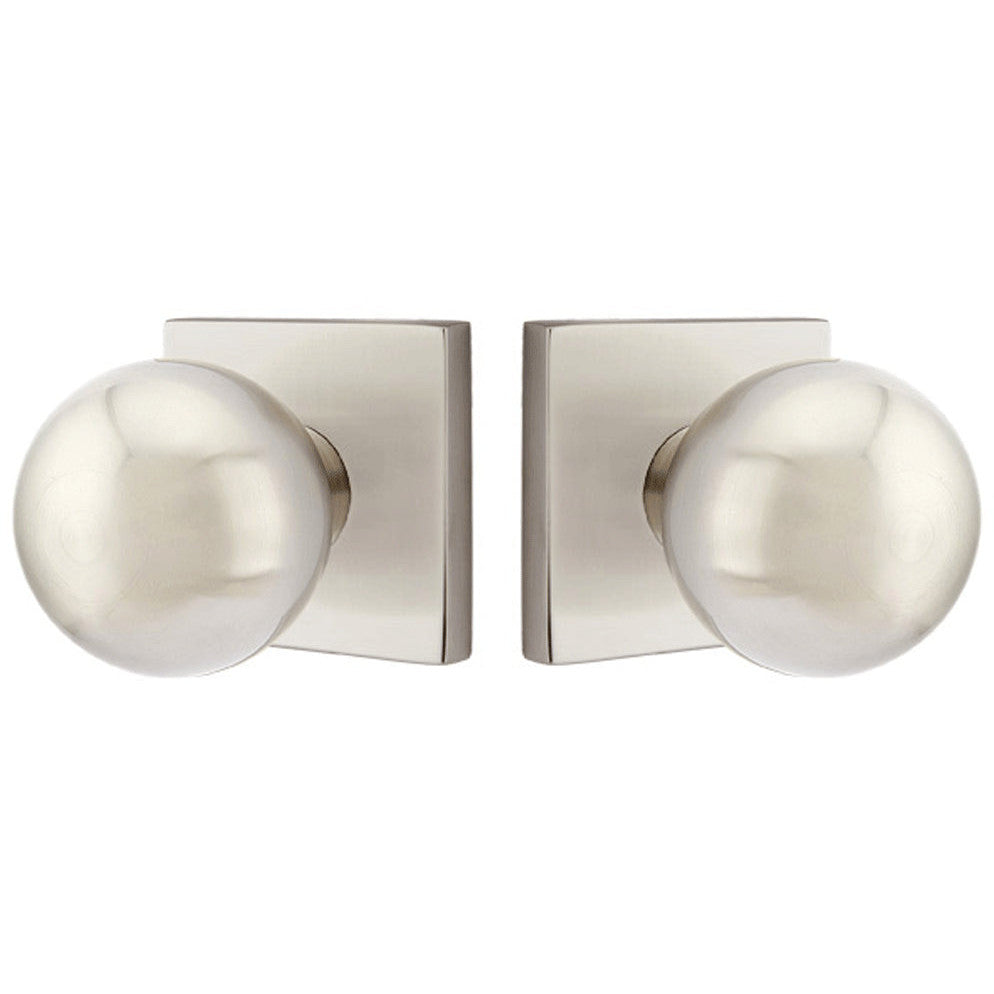 ##Antique Hardware## Solid Brass Orb Door Knob Set With Square Rosette (Several Finish Options)