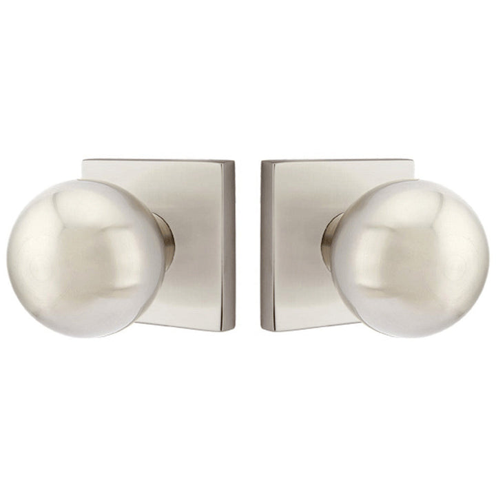##Antique Hardware## Solid Brass Orb Door Knob Set With Square Rosette (Several Finish Options)