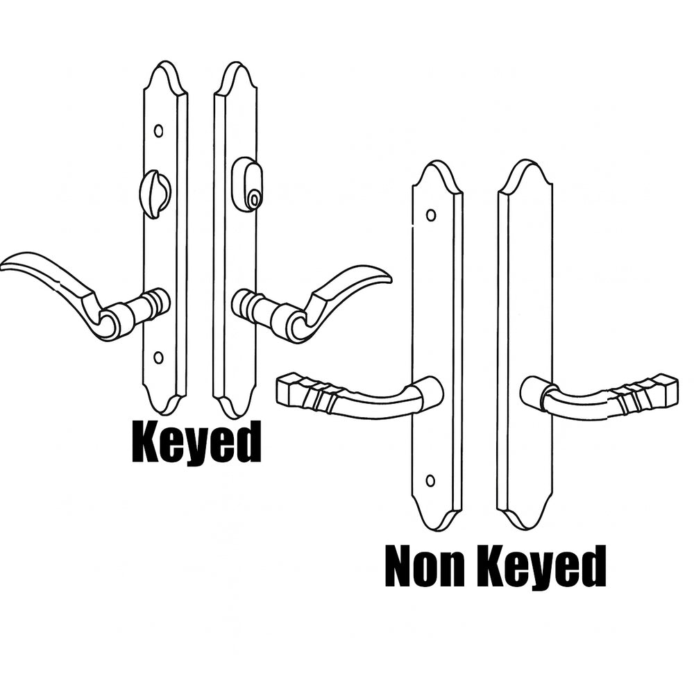 ##Antique Hardware## Brass Rectangular Multi-Point Handleset with Teton Lever (Several Finishes Available)