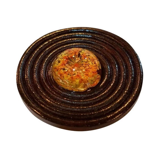 2 Inch Diameter Wooden Oversized Cabinet or Furniture Knob with Back Plate (Antique Brass Finish)