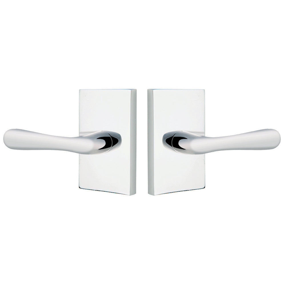 ##Antique Hardware## Solid Brass Basal Lever With Modern Rectangular Rosette (Several Finish Options)