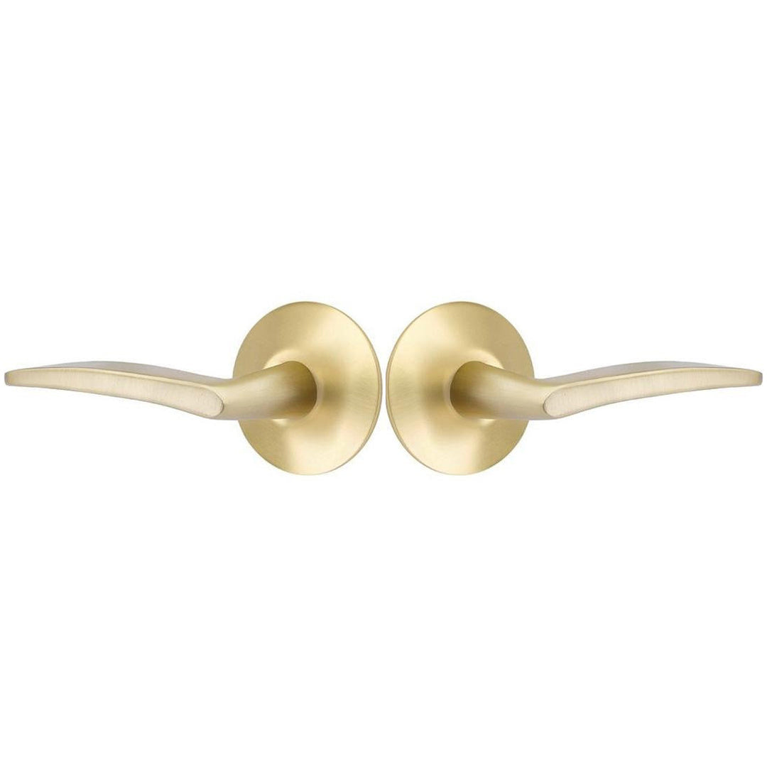 ##Antique Hardware## Emtek Solid Brass Poseidon Lever With Modern Rosette (Several Finish Options)