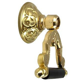 ##Antique Hardware## 2 3/4 Inch Solid Brass and Ebony Wood Temple Drop Pull