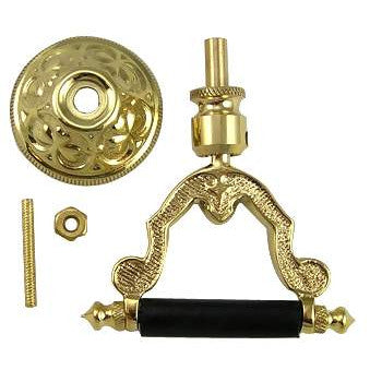 ##Antique Hardware## 2 3/4 Inch Solid Brass and Ebony Wood Temple Drop Pull