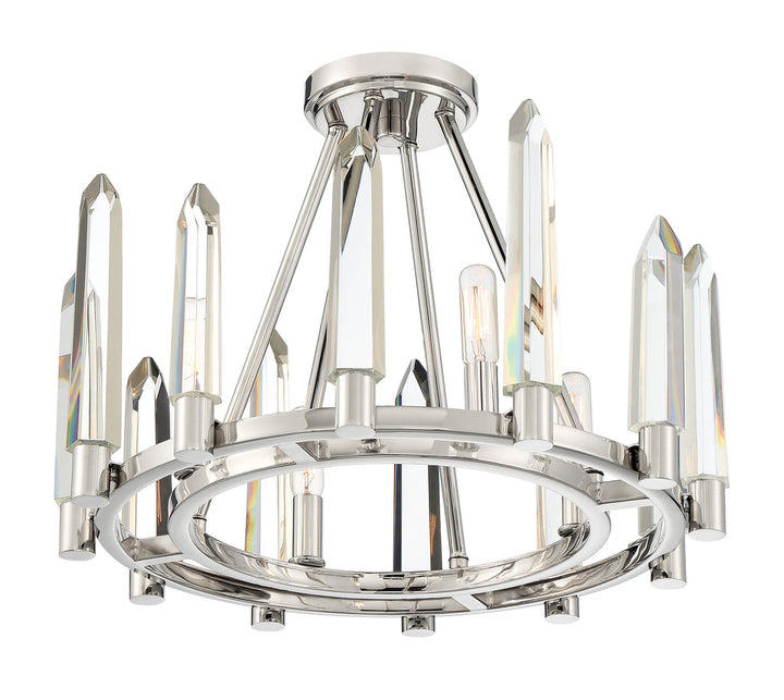##Antique Hardware## Watson 4 Light Polished Nickel Semi Flush Mount