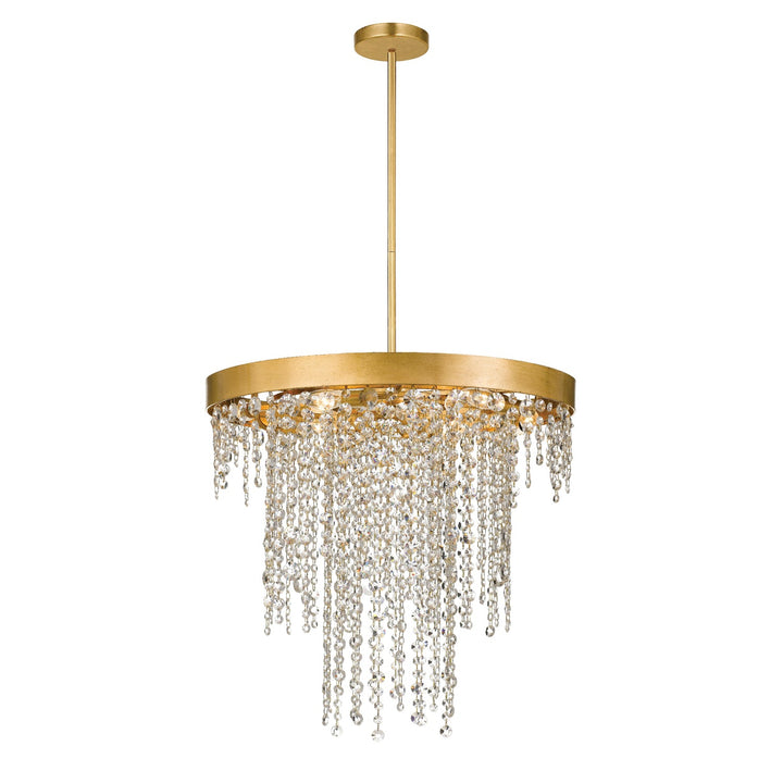 ##Antique Hardware## Winham 6 Light Antique Gold Crystal Chandelier