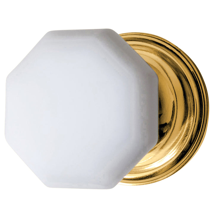 ##Antique Hardware## Traditional Rosette Door Set with Octagon Milk Glass Door Knobs (Several Finishes Availabe)