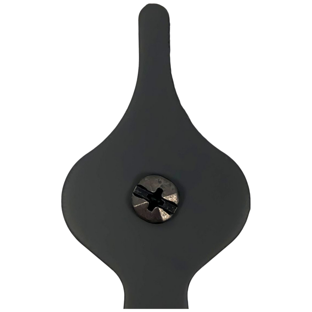 9 Inch Cast Iron Strap Hinge: Pair of Black Matte Iron Strap Hinges (Offset)