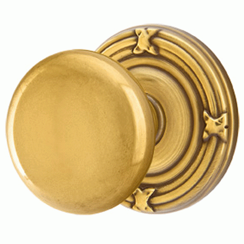 ##Antique Hardware## 2 1/4 Inch Solid Brass Providence Door Knob Set With Ribbon & Reed Rosette (Several Finish Options)