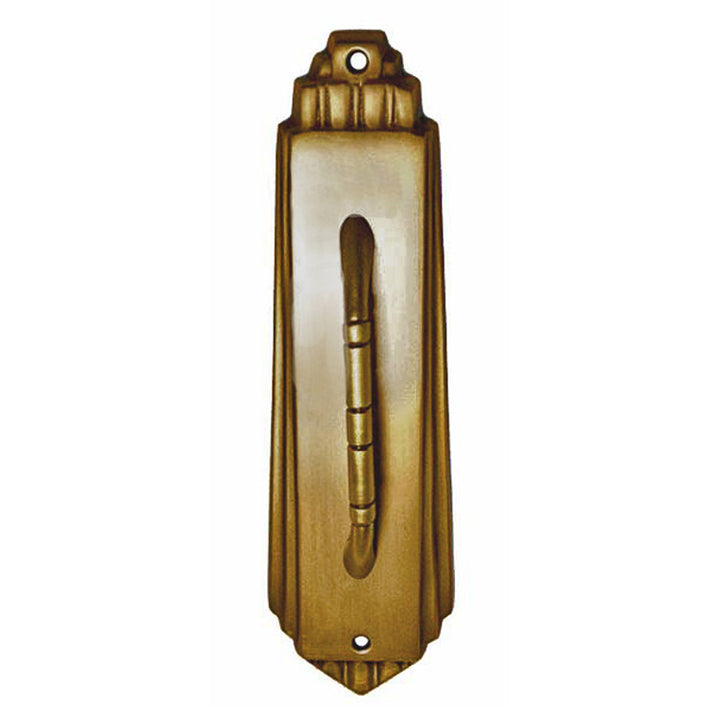##Antique Hardware## 9 Inch Tall Art Deco Style Brass Pull Plate