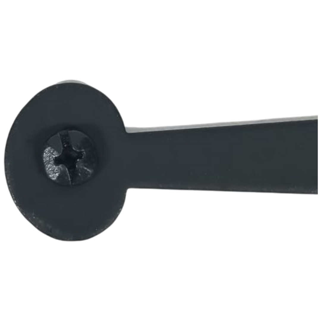 Pair 6 Inch Solid Smooth Iron Bean Tip Strap Hinges (Flush Mount)