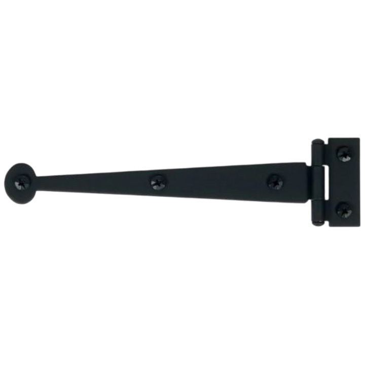 Pair 6 Inch Solid Smooth Iron Bean Tip Strap Hinges (Flush Mount)