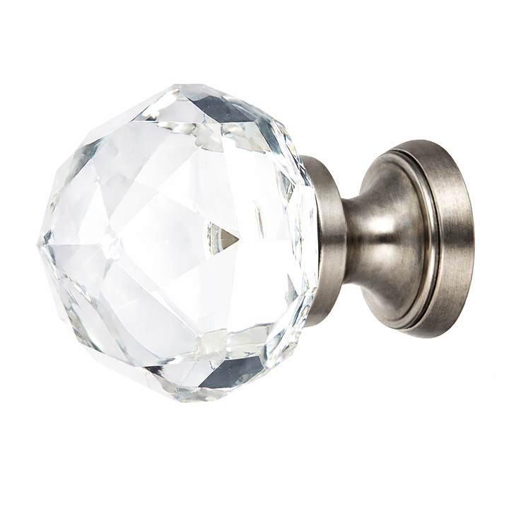 1 1/4 Inch Diamond Crystal Glass Cabinet & Furniture Knob