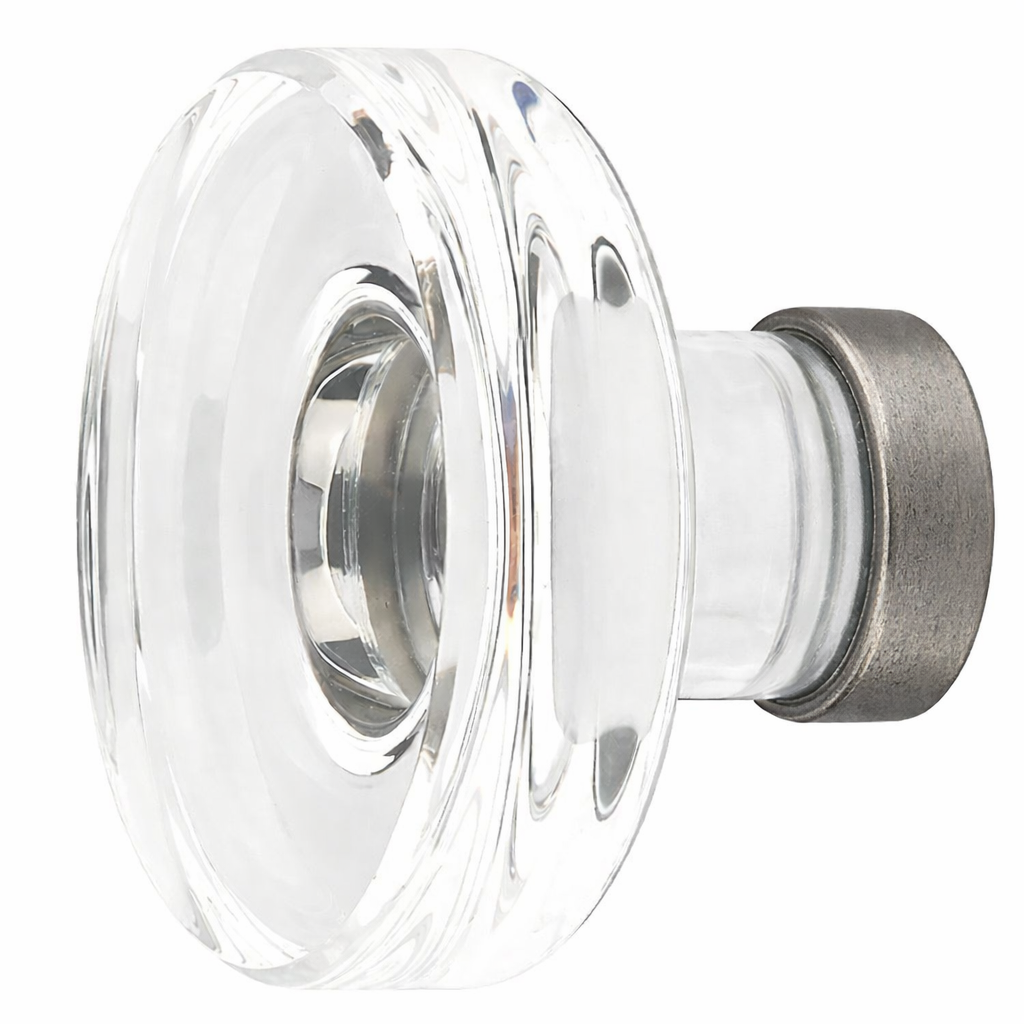 1 3/4 Inch Clear Crystal Glass Grayson Cabinet & Furniture Knob
