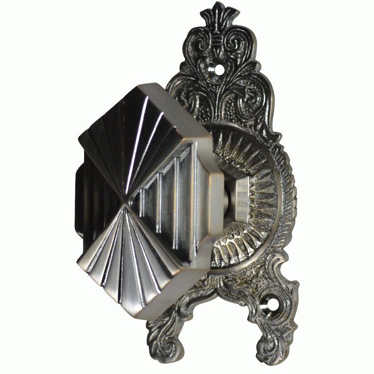 ##Antique Hardware## Ornate Victorian Rosette Door Set with Art Deco Fanfare Door Knob (Several Finishes Available)