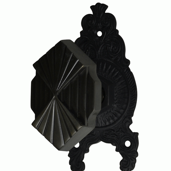 ##Antique Hardware## Ornate Victorian Rosette Door Set with Art Deco Fanfare Door Knob (Several Finishes Available)