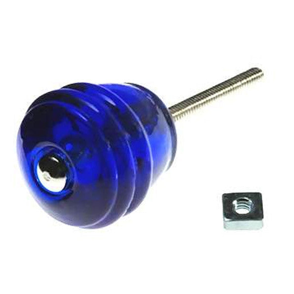 ##Antique Hardware## 1 1/8 Inch Art Deco Barrel Shape Glass Cabinet & Furniture Knobs