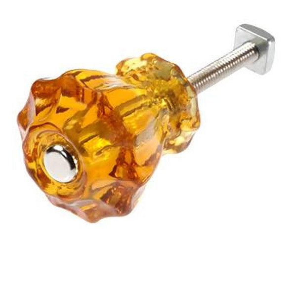 ##Antique Hardware## Astoria 1 1/4 Inch Clear Glass Decagon Ten Sided Drawer Cabinet & Furniture Knobs