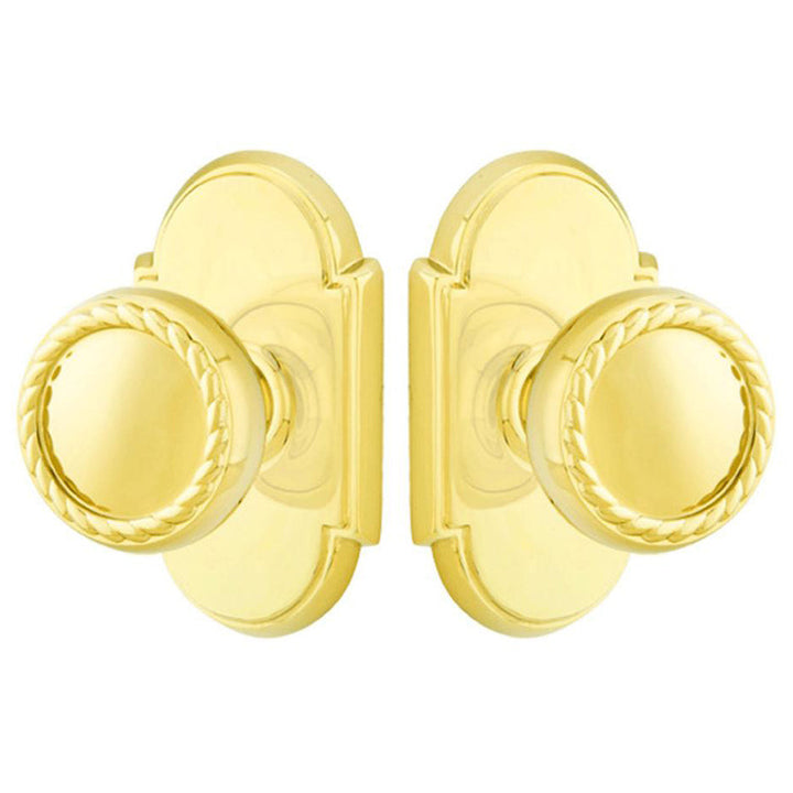 ##Antique Hardware## Solid Brass Rope Door Knob Set With # 8 Rosette (Several Finish Options)