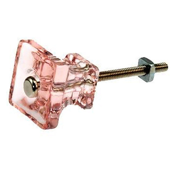 ##Antique Hardware## 1 1/4 Inch Square Crystal Clear Glass Cabinet & Furniture Knobs