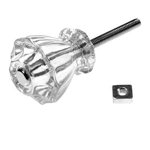 ##Antique Hardware## Astoria 1 1/4 Inch Clear Glass Decagon Ten Sided Drawer Cabinet & Furniture Knobs