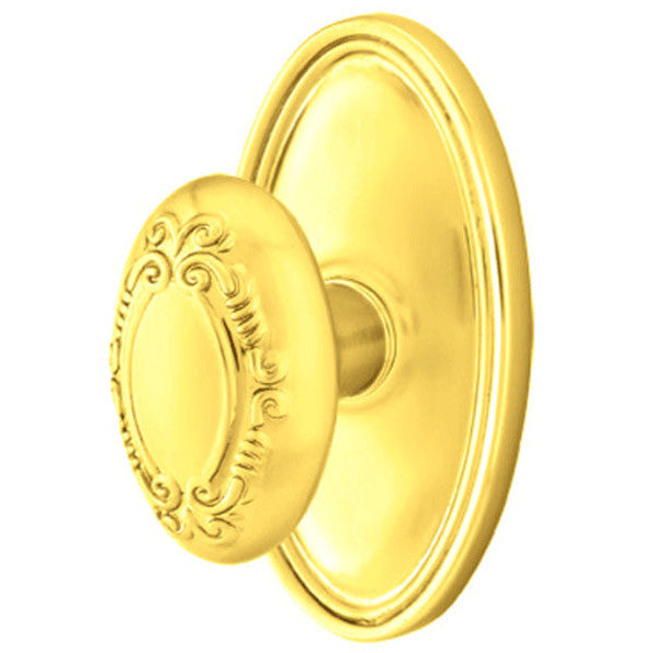##Antique Hardware## Solid Brass Victoria Door Knob Set With Oval Rosette (Several Finish Options)
