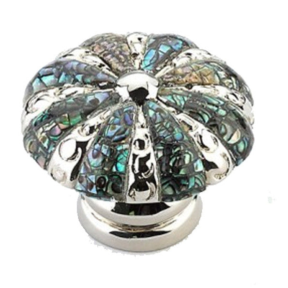 ##Antique Hardware## 1 3/8 Inch Symphony Inlays Imperial Shell Round Cabinet & Furniture Knob