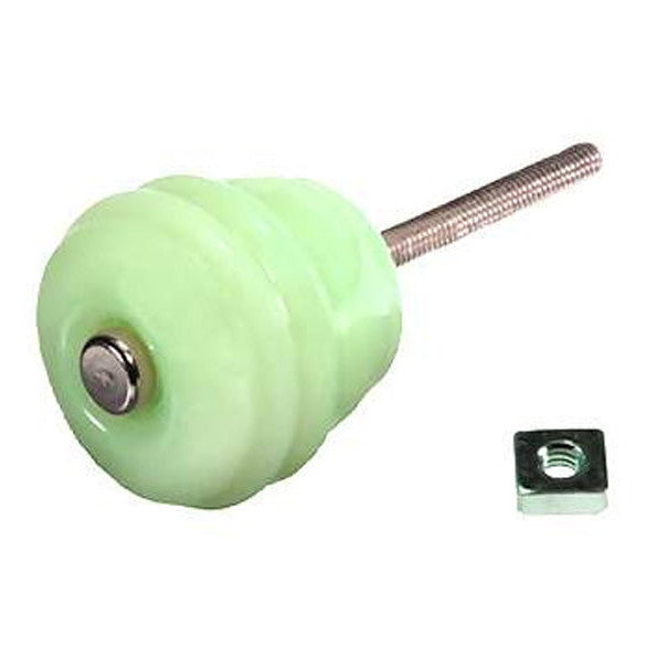 ##Antique Hardware## 1 1/8 Inch Art Deco Barrel Shape Glass Cabinet & Furniture Knobs