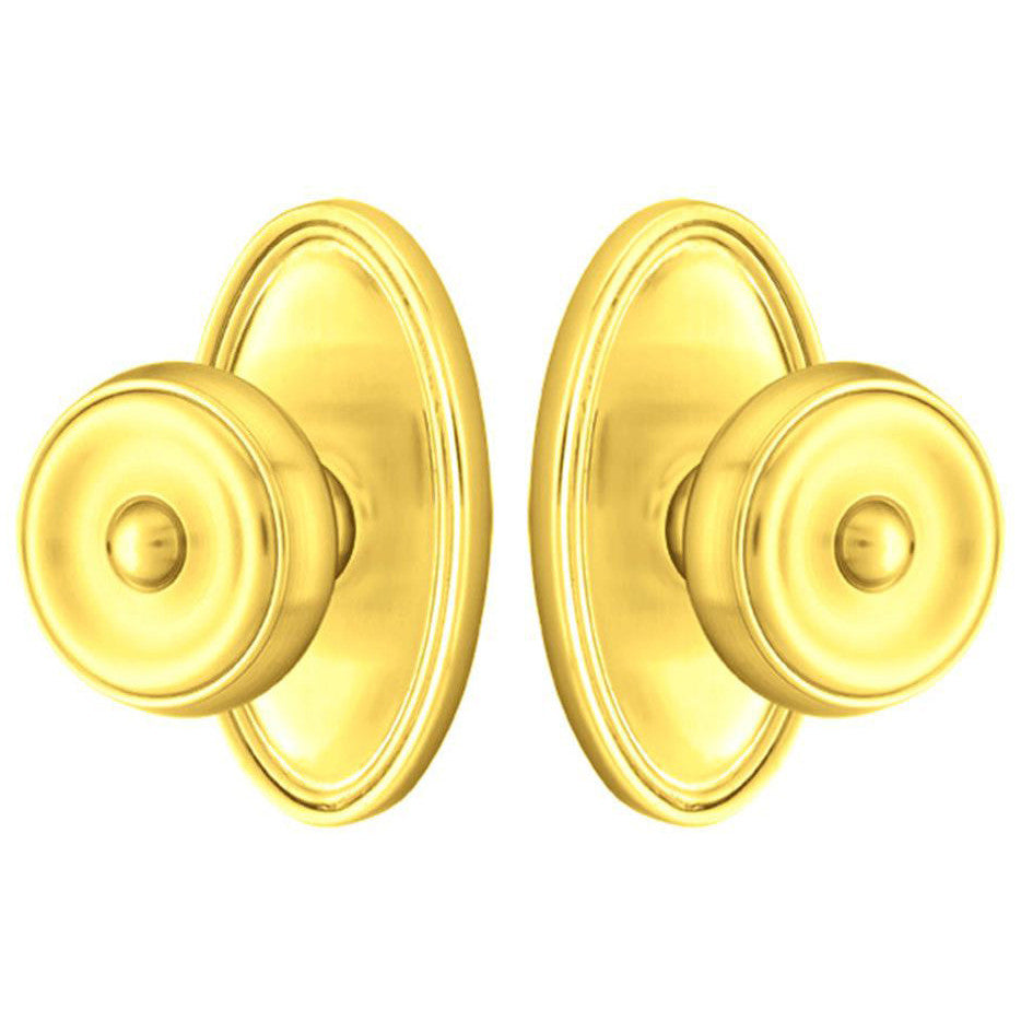 ##Antique Hardware## Solid Brass Waverly Door Knob Set With Oval Rosette (Several Finish Options)