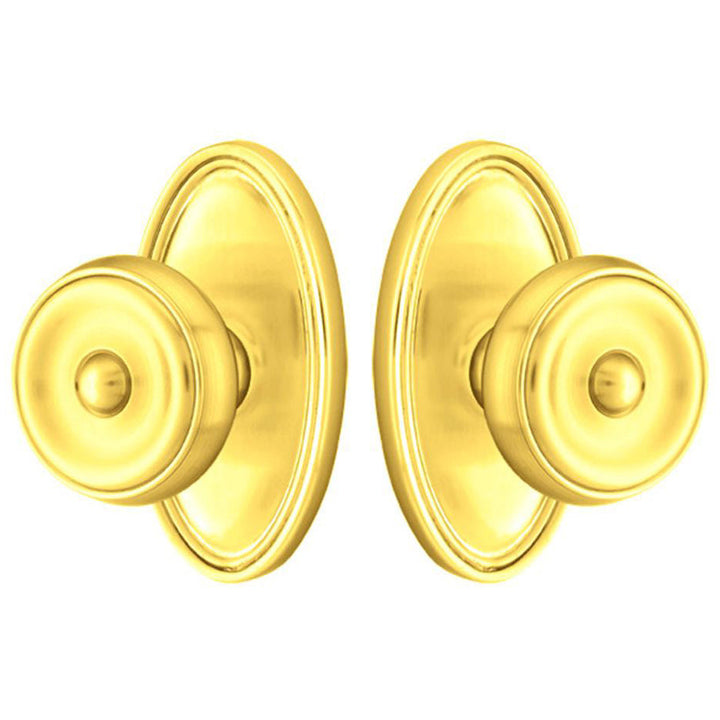 ##Antique Hardware## Solid Brass Waverly Door Knob Set With Oval Rosette (Several Finish Options)