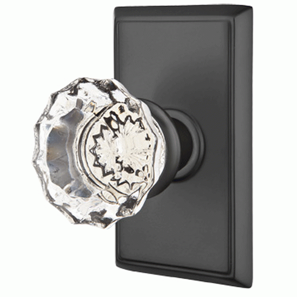 ##Antique Hardware## Emtek Crystal Astoria Door Knob Set With Rectangular Rosette (Several Finish Options)