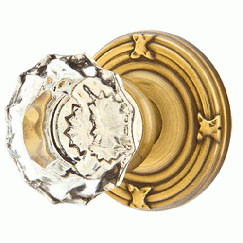 ##Antique Hardware## Emtek Crystal Astoria Door Knob Set With Ribbon & Reed Rosette (Several Finish Options)