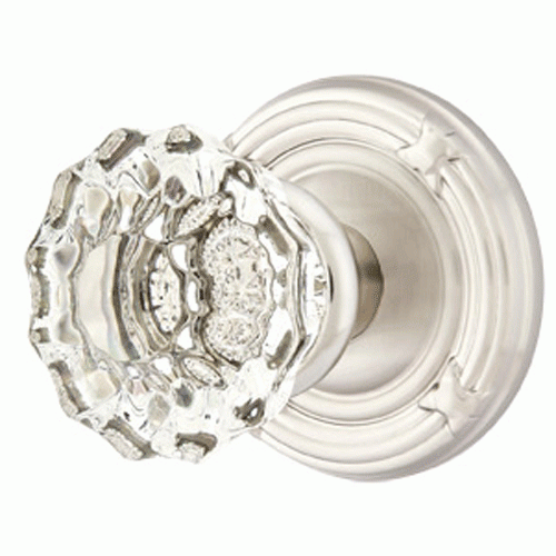 ##Antique Hardware## Emtek Crystal Astoria Door Knob Set With Ribbon & Reed Rosette (Several Finish Options)