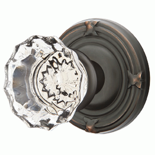 ##Antique Hardware## Emtek Crystal Astoria Door Knob Set With Ribbon & Reed Rosette (Several Finish Options)