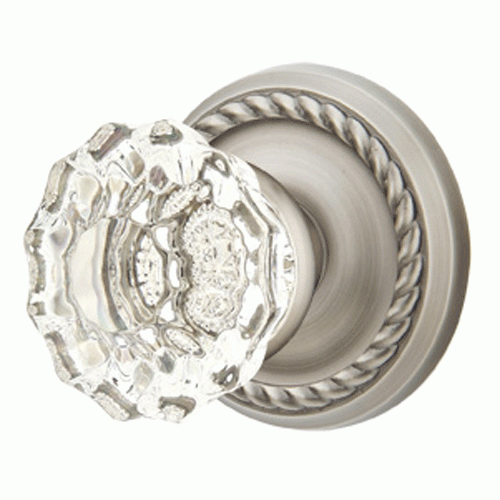 ##Antique Hardware## Crystal Astoria Door Knob Set With Rope Rosette (Several Finish Options)