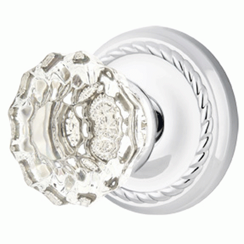 ##Antique Hardware## Crystal Astoria Door Knob Set With Rope Rosette (Several Finish Options)