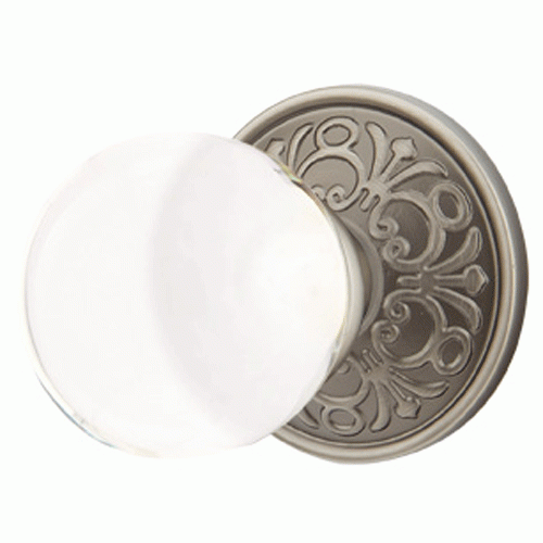##Antique Hardware## Crystal Bristol Door Knob Set With Lancaster Rosette (Several Finish Options)