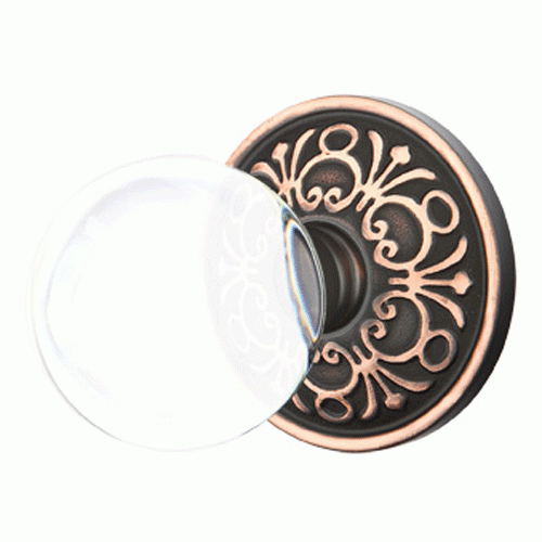##Antique Hardware## Crystal Bristol Door Knob Set With Lancaster Rosette (Several Finish Options)