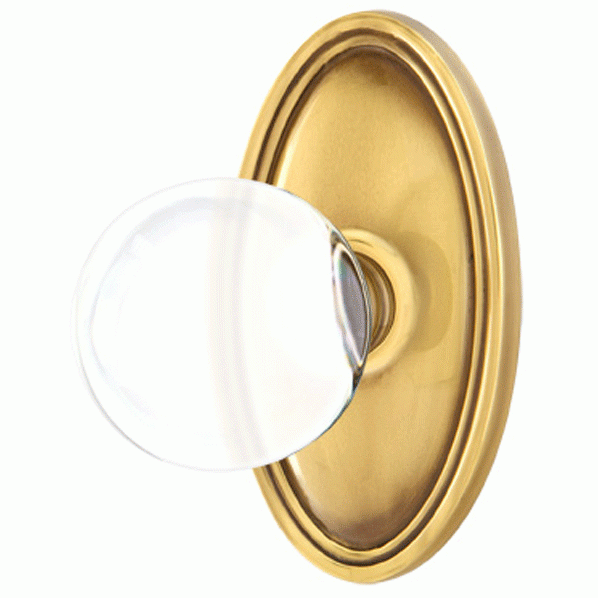 ##Antique Hardware## Crystal Bristol Door Knob Set With Oval Rosette (Several Finish Options)